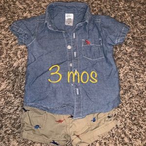 Baby Boy Carter's Shirt & Dinosaur Shorts Set
